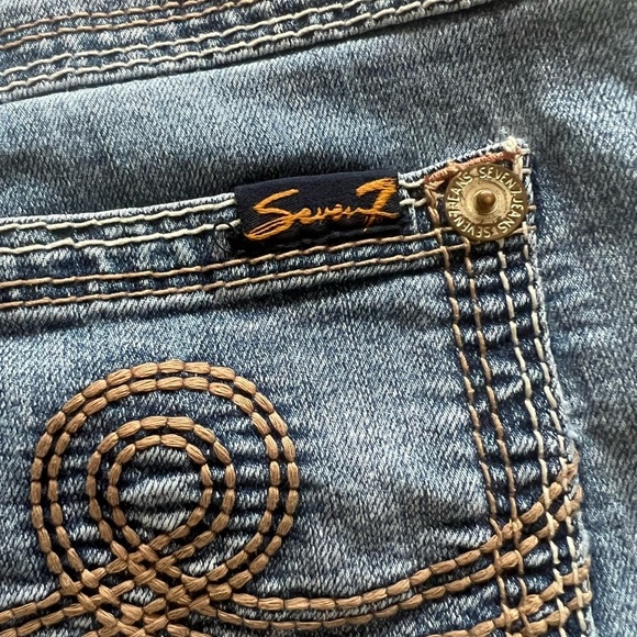 Seven7 Blue Denim with Orange Stitching Size 6 (E3) - Picture 7 of 10